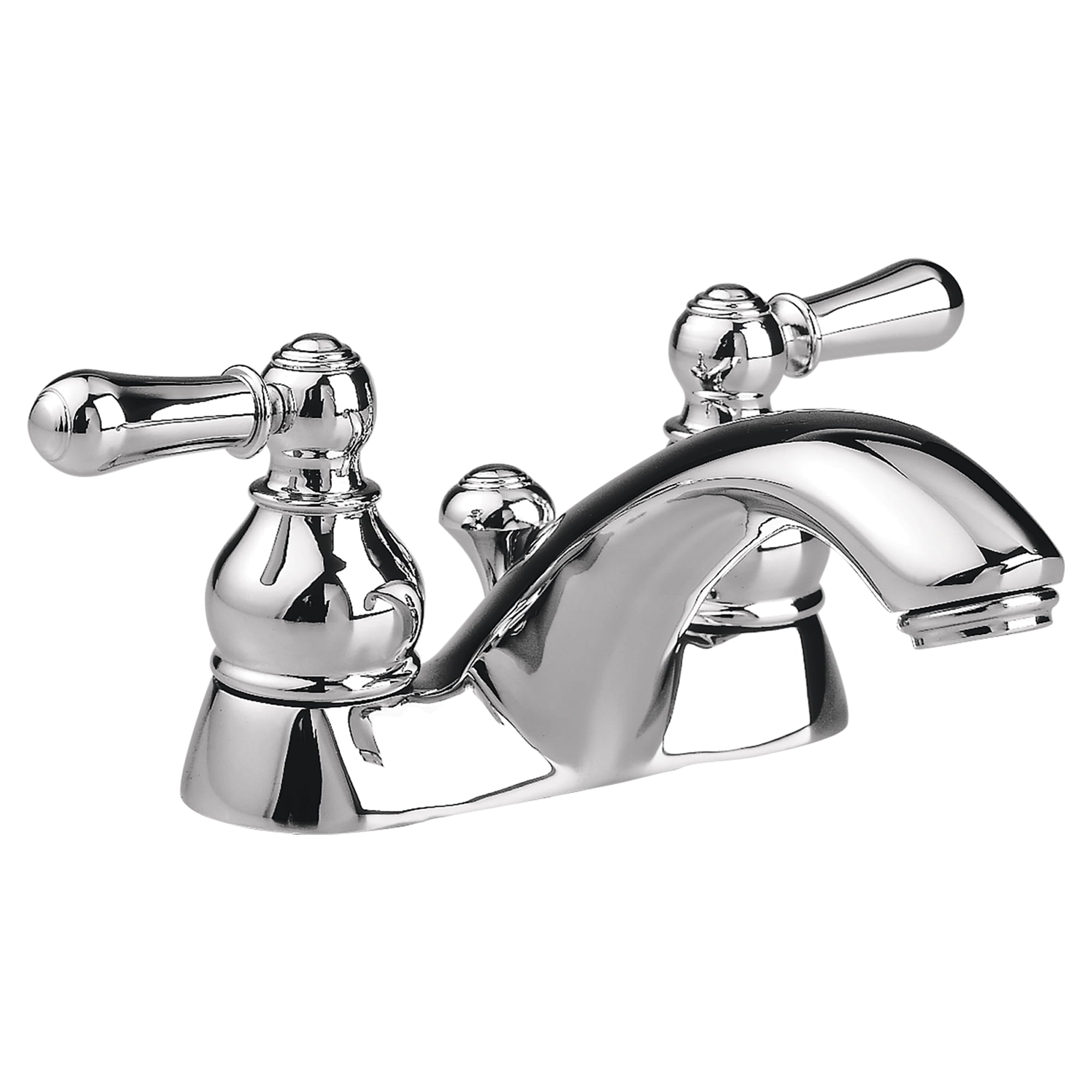 Hampton 4 In Centerset 2 Handle Bathroom Faucet 12 GPM with Metal Lever Handles CHROME